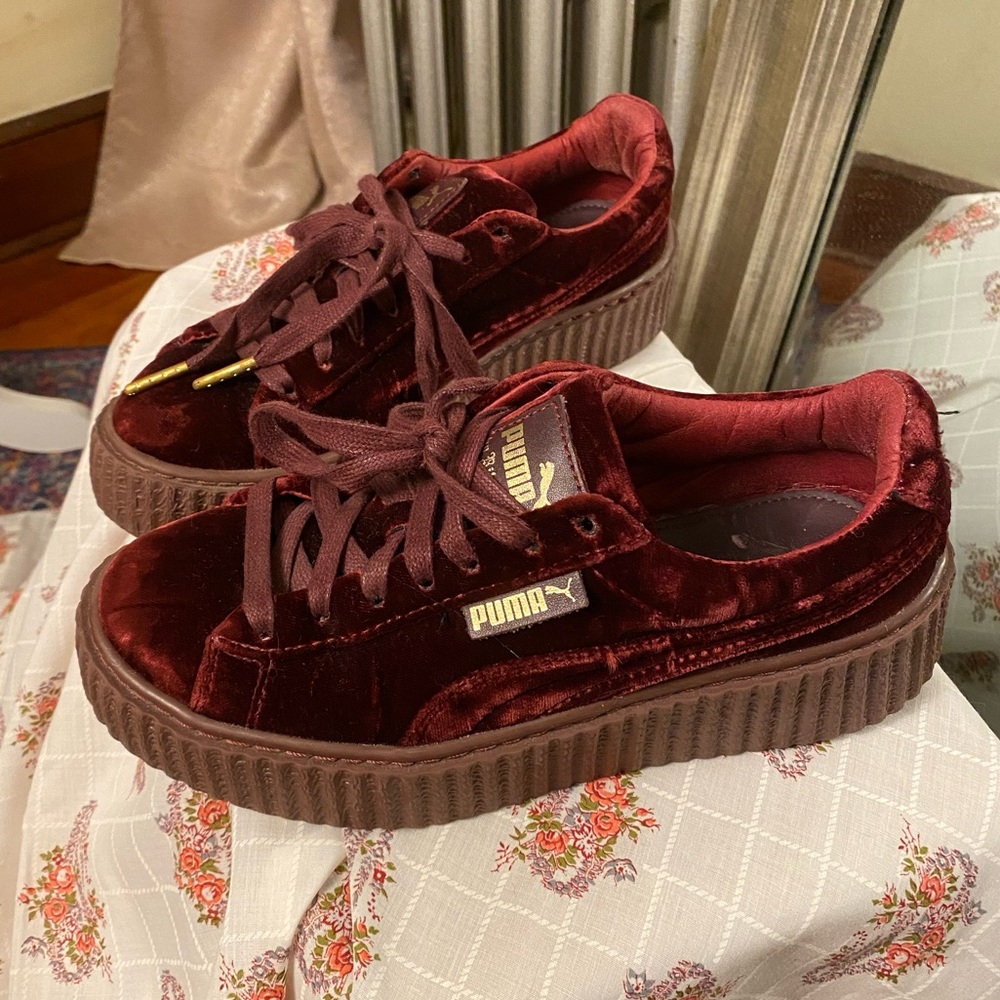 Puma X Fenty Rihanna Creeper Vintage OG• Pre-Loved Velvet Burgundy • Size 6